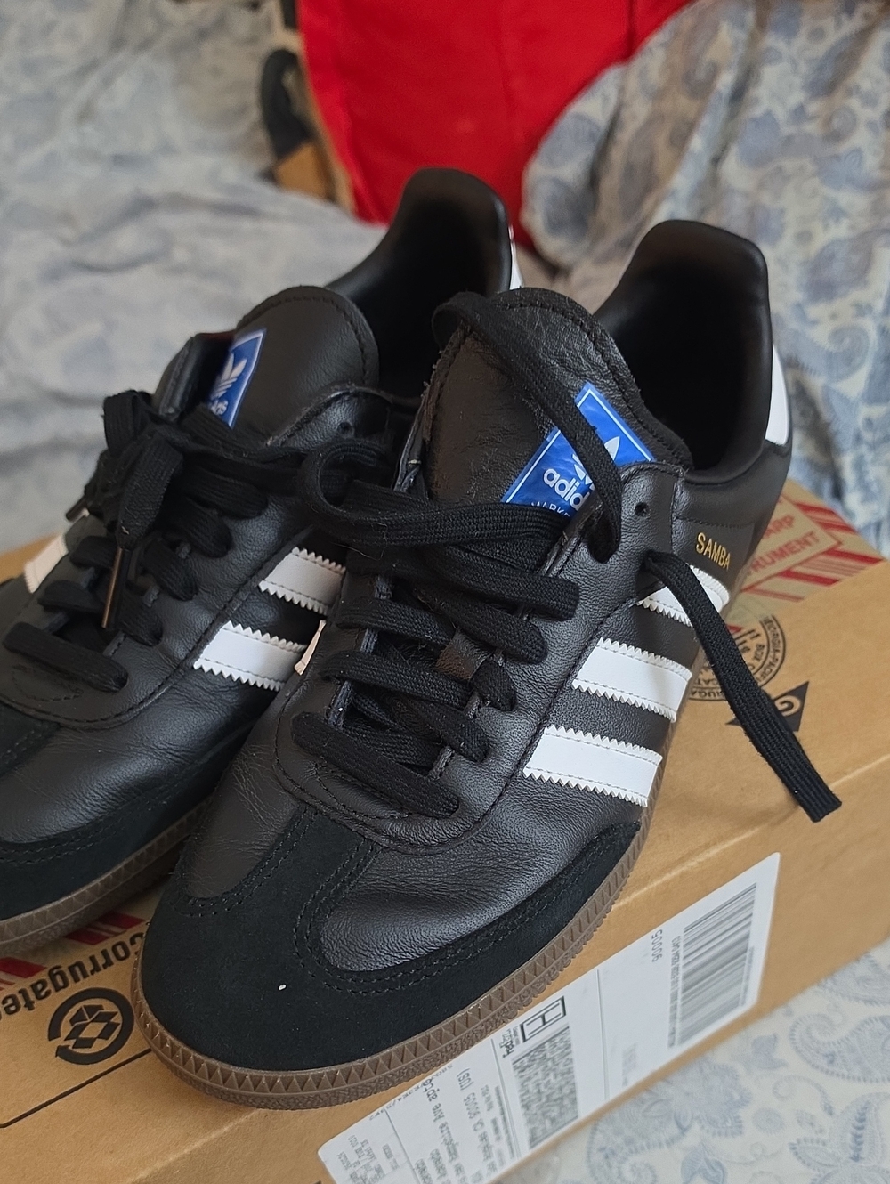 adidas Black & White Samba Leather Sneakers
